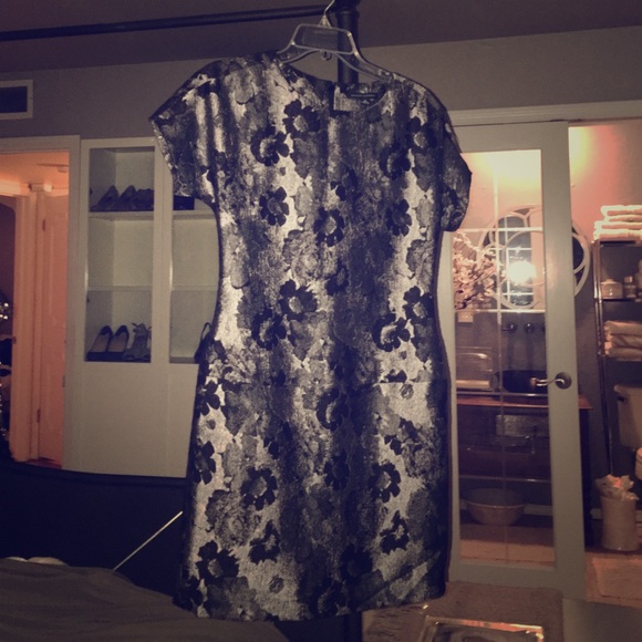 Banana Republic Metallic Floral Dress, Size 0