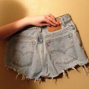 Slightly high waisted ripped shorts