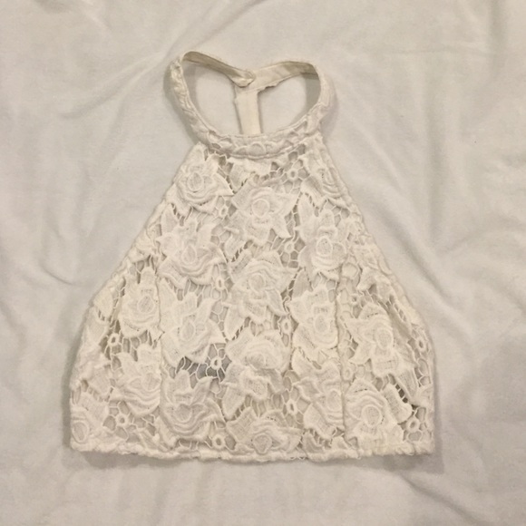 Lace Halter Crop Top