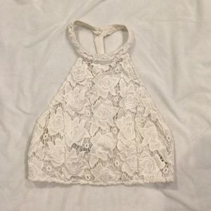 Lace Halter Crop Top