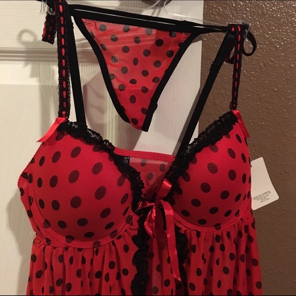 Sexy red and black lingerie