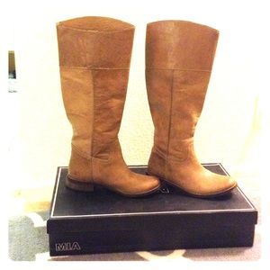 Tan leather MIA riding boots