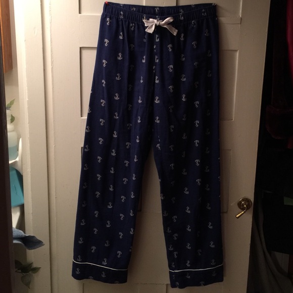 Lands End Flannel PJ bottoms XS Navy VGUC