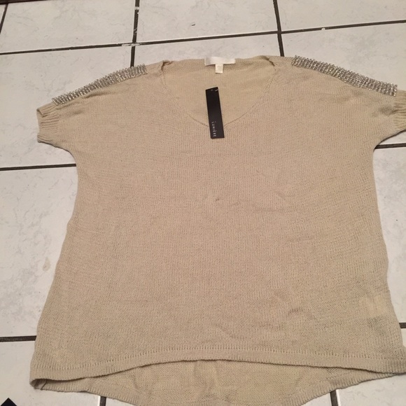 Rhinestone shoulder sweater