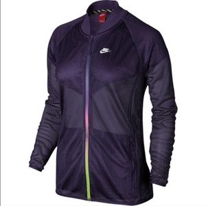 Nike Mesh Bomber Jacket Size Medium Plum