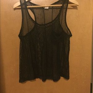 Strappy fishnet shirt