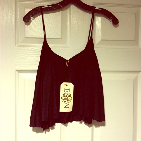 Black flowy crop top