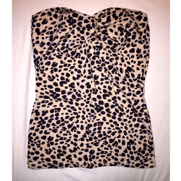 Leopard Knot Front Strapless Tank