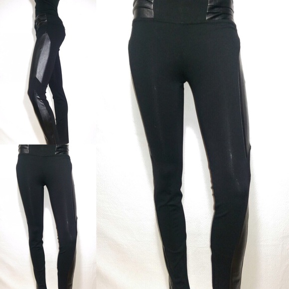 🚫SOLD OUT🚫Black leggings with synthetic leather!
