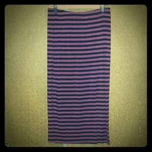 Black & Purple Striped Midi