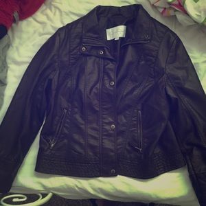 Brown faux leather jacket