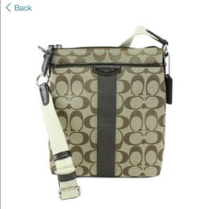 NWOT Coach Signature Stripe cross handbag