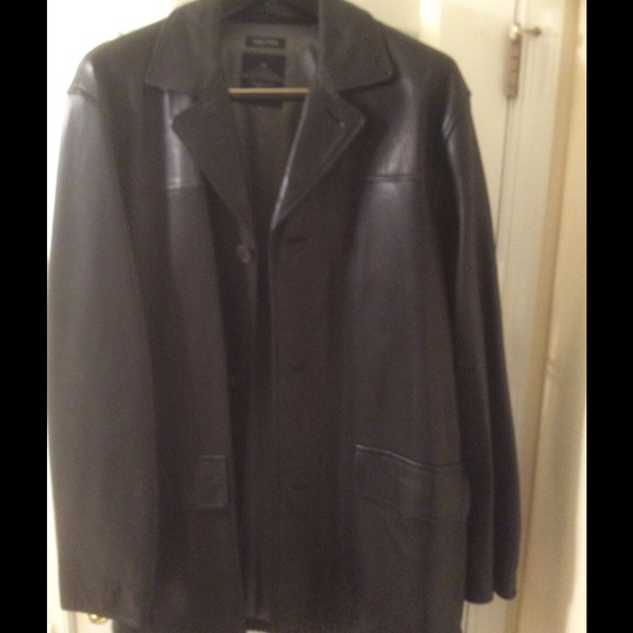 Nautica Mens Leather Coat