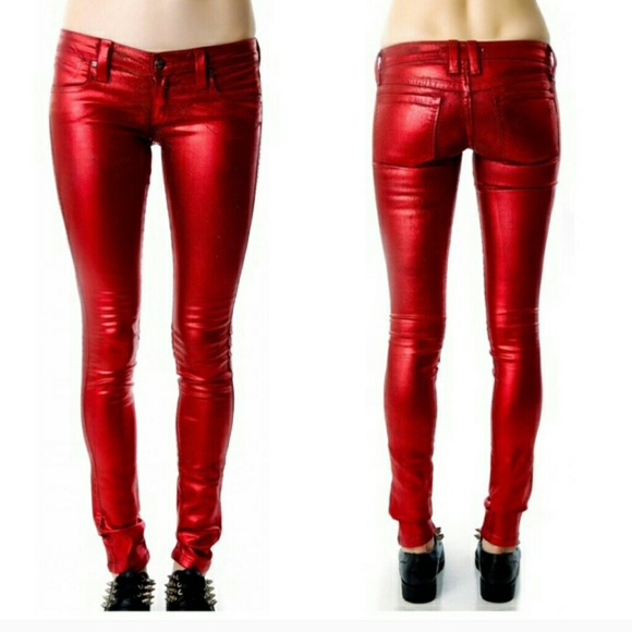 Red metallic jeans Clearance
