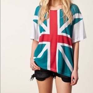 Wildfox oversized British Flag tee