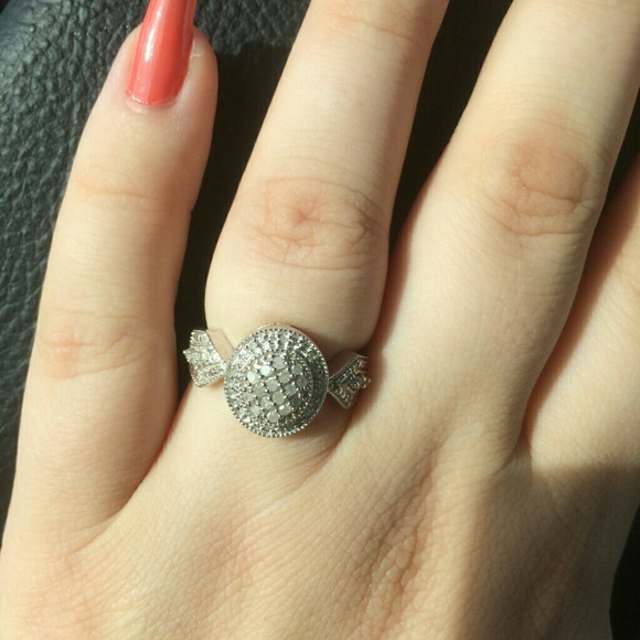 Size 8 diamond and sterling silver ring