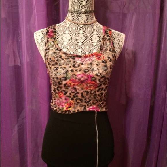 Cheetah Lace Tank - Picture 1 of 4