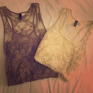 2 for 1 💕 Floral Lace Racer Back Tanks