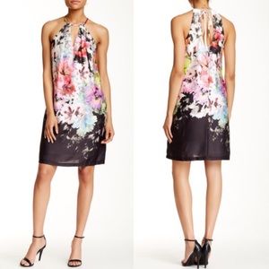 NEW ECI Halter Floral Print Trapeze Mini Dress 6