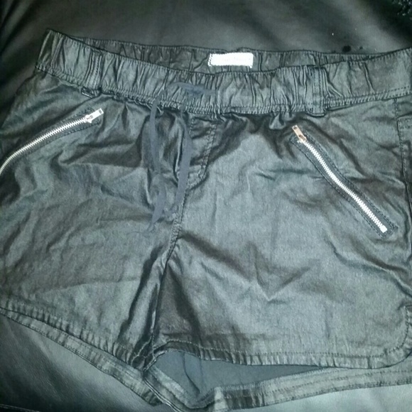 NEW ITEM ALERT! Leather black jogger shorts