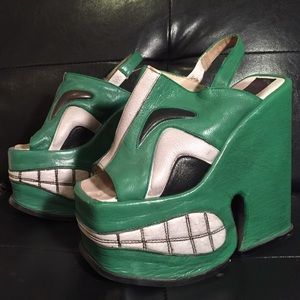 XTC Leather platform shoes.