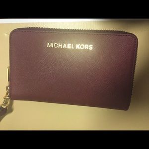 Michael Kors merlot wristlet (burgundy)