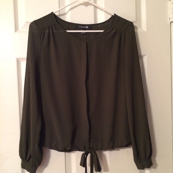 Forest green Forever 21 blouse - Picture 2 of 4