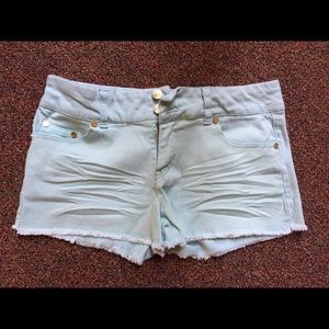 Cut-off baby blue shorts from Charlotte Russe!