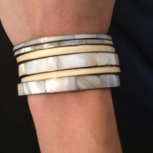 Six Pearl Bangle Bracelets