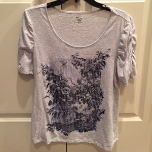 Style & co. Soft gray shirt with clear sequins