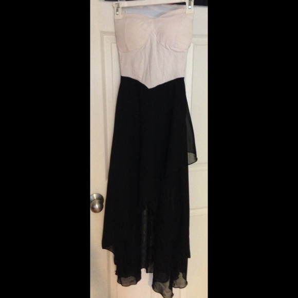 Black White High Low Dress - Picture 2 of 3