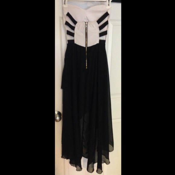 Black White High Low Dress - Picture 3 of 3