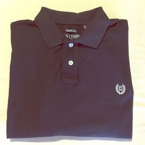 Men's Chaps Black Polo Custom Fit XL