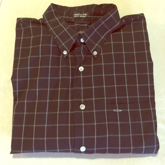 Van Heusen Men's Black Button Down Shirt XL