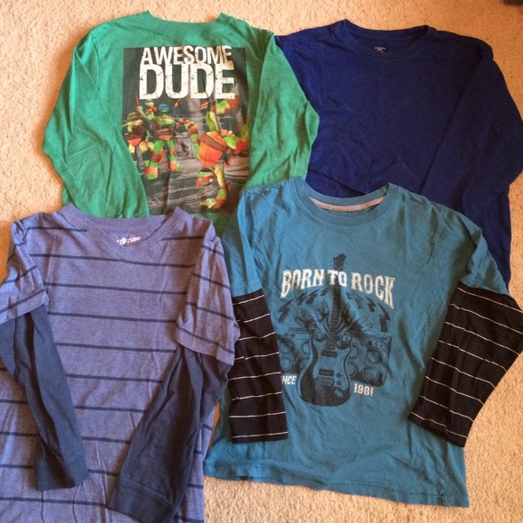 Boys Long Sleeved Shirts, Size 7 or 8