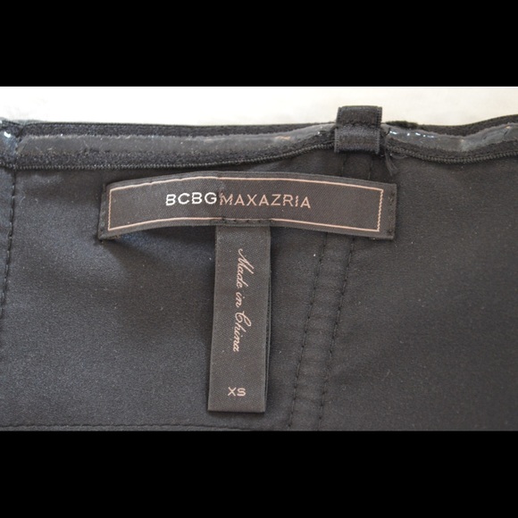 BCBG Black leather Peplum top - Picture 3 of 4