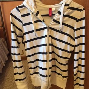 H&M striped zip up hoodie