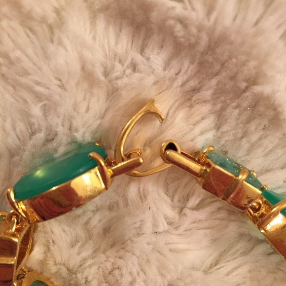 kate spade Jewelry - Green & Gold Gem Link Bracelet kate spade Jewelry - Green & Gold Gem Link Bracelet