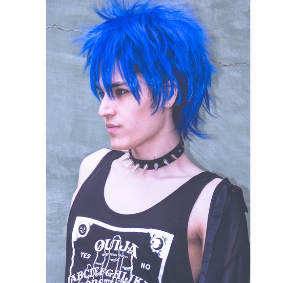 Hot Topic Accessories - 💙Blue Fluffy Unisex Style Rocker Custom Wig Anime Hot Topic Accessories - 💙Blue Fluffy Unisex Style Rocker Custom Wig Anime