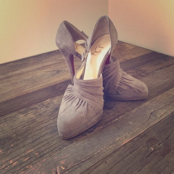 Christian Louboutin Grey Suede Pumps