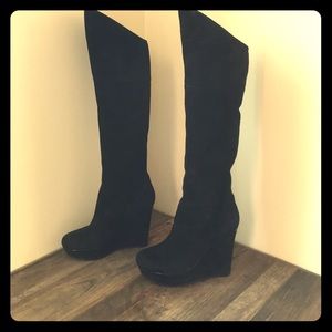 NWOT Via Spiga Suede Wedge Boots