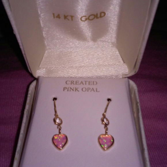 Jewelry - New Pink Opal Earrings 14K