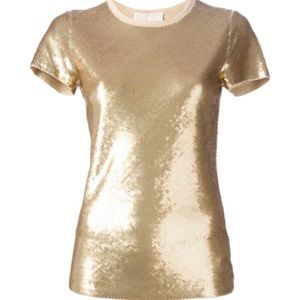 MK Embellished Gold T Shirt