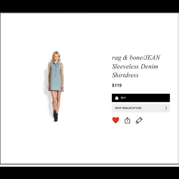 rag & bone Sleeveless Denim Shirtdress