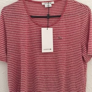 NWT Lacoste striped t shirt