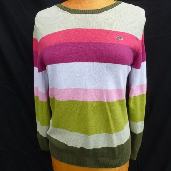 Lacoste multi color stripes sweater