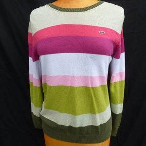 Lacoste multi color stripes sweater