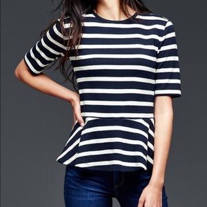 GAP peplum striped top