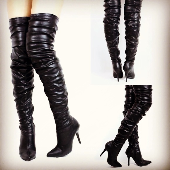 Gorgeous Leather High Heel Boots - Picture 2 of 2