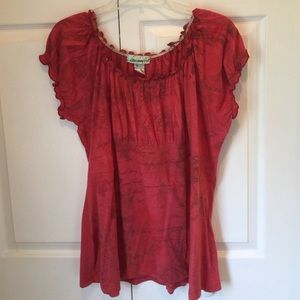 BURNT ORANGE SHORT SLEEVE TOP